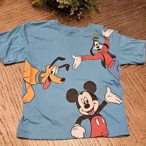 Disney Blue Kids Shirt with Mickey and Friend Size 7